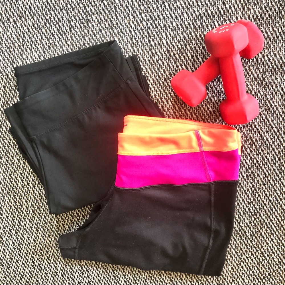 Bundle of 2 Large Straight Leg Crop Yoga Pants